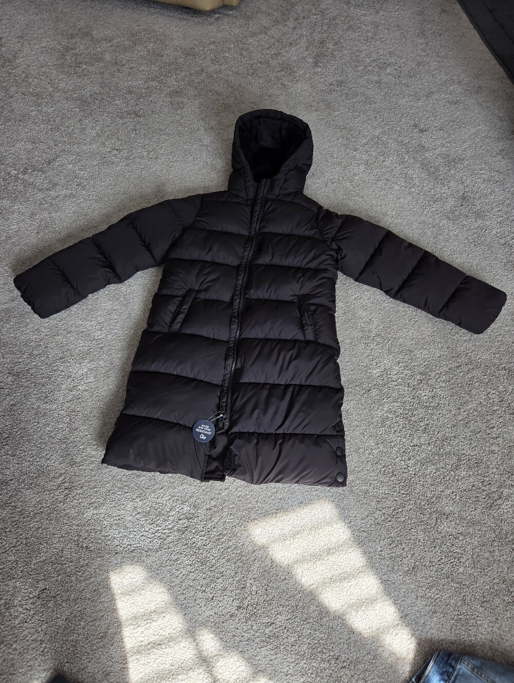 Children's PLACE Girls Black Hooded Puffer Coat